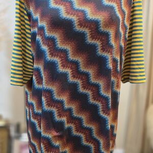 Colorful Zigzag and Striped Dress